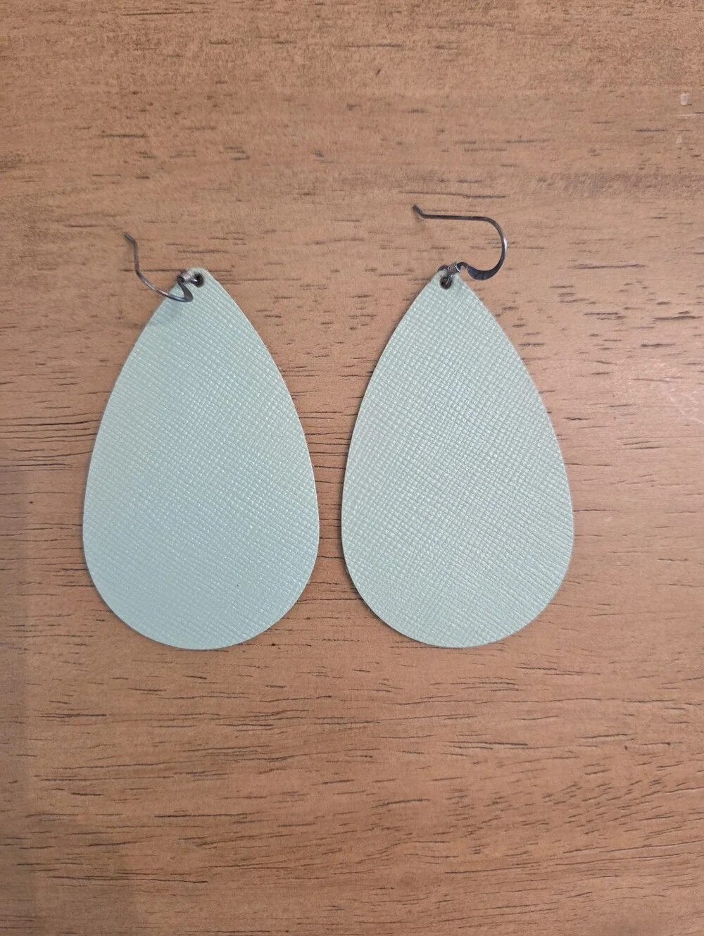 Nickel & Suede Light Mint Teardrop Leather Earrings - Women Accessories